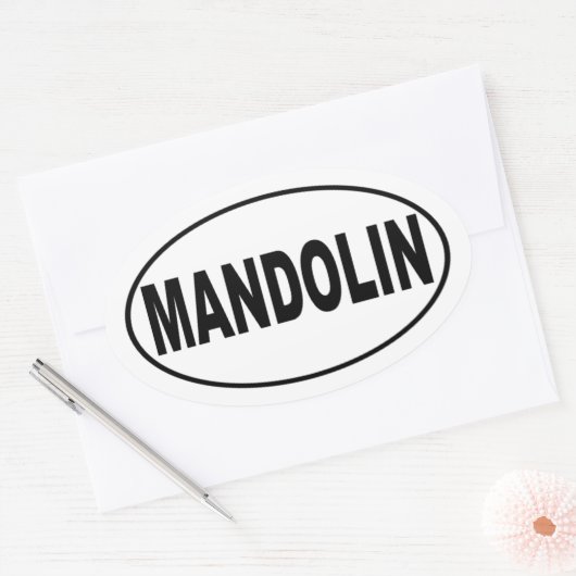 Mandoline Music Lover Ovale Sticker (Envelop)
