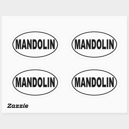 Mandoline Music Lover Ovale Sticker (Vel)