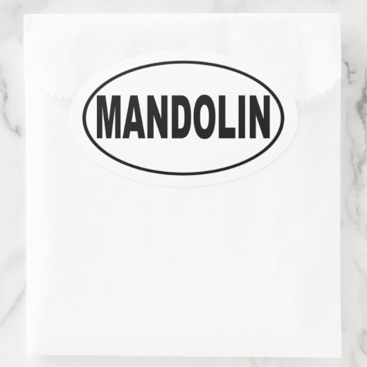 Mandoline Music Lover Ovale Sticker (Tas)