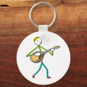 Mandoline spelende Stickman Sleutelhanger (Achterkant)