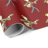 Mandoline spelende stokmannetje cadeaupapier (Rol Hoek)