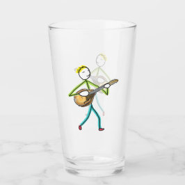 Mandoline spelende stokmannetje glas
