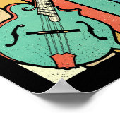 Mandoline speler Funky Retro Bluegrass Mandolin Mu Poster (Hoek)
