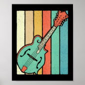 Mandoline speler Funky Retro Bluegrass Mandolin Mu Poster (Voorkant)