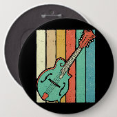 Mandoline speler Funky Retro Bluegrass Mandolin Mu Ronde Button 6,0 Cm (Voorkant /achterkant)