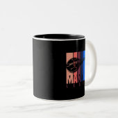 Mandoline speler muzikant bluegrass muziek tweekleurige koffiemok (Voorkant rechts)