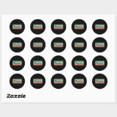 Mandoline stijl retro ronde sticker (Vel)