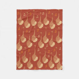 Mandolines en muzieknoten fleece deken
