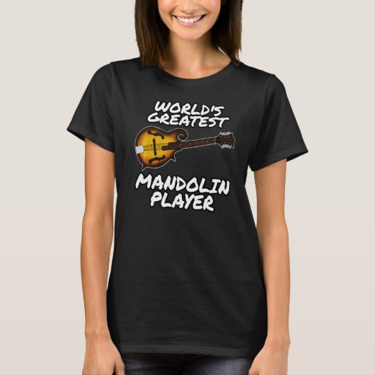 Mandolinist Folk, de grootste Mandolin Player ter T-shirt (Voorkant)