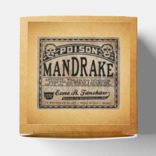 Mandrake Poison  Label Halloween Favorieten Bedankdoosjes (Bovenkant)
