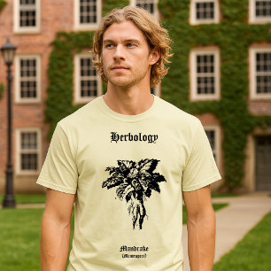 Mandrake Root Antieke Houtsnede Botanische Kunst T-shirt