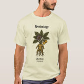Mandrake Root Retro Woodcut Botanical Art T-shirt (Voorkant)