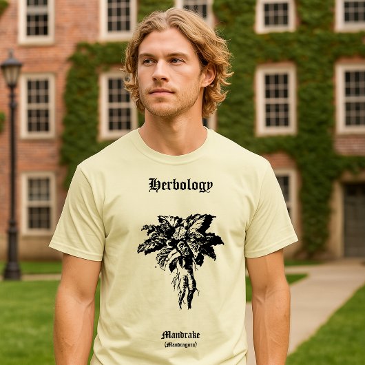Mandrake Root Vintage Woodcut Botanical Art T-shirt