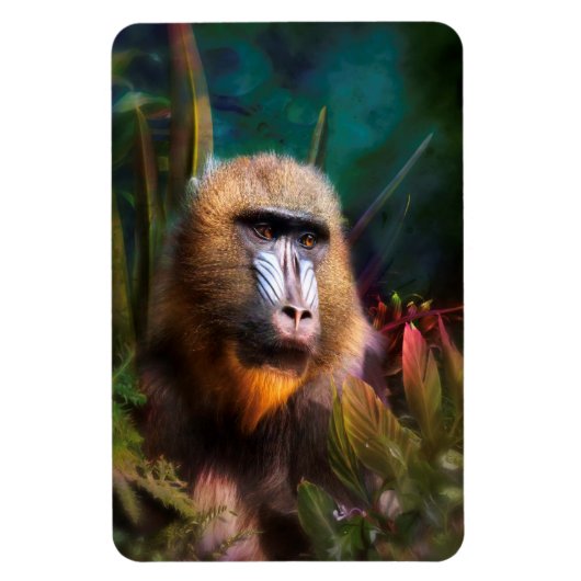 Mandril Baboon MASK IN HET OERWOUD Magneet (Verticaal)