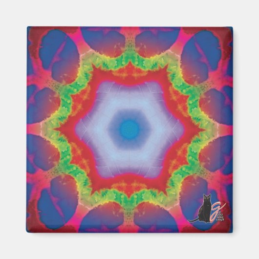 Mandril Kaleidoscoop Magneet (Voorkant)