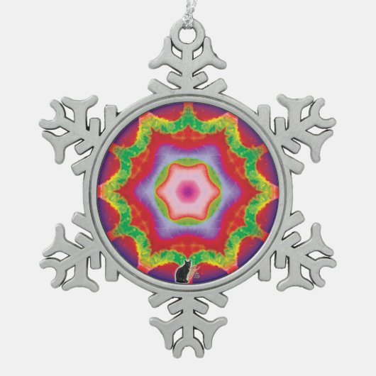 Mandril Kaleidoscope Snowflake Ornament (Voorkant)