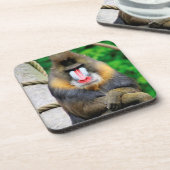 Mandrill 001 bier onderzetter (Linkerzijde)
