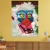 Mandrill-aap opgerekt canvasprint canvas afdruk (Insitu (Woonkamer))