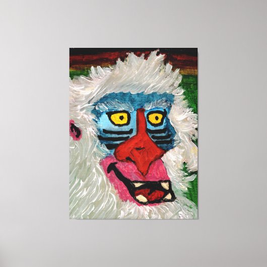Mandrill-aap opgerekt canvasprint canvas afdruk (Voorkant)
