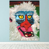 Mandrill-aap opgerekt canvasprint canvas afdruk (Insitu (Houten vloer))