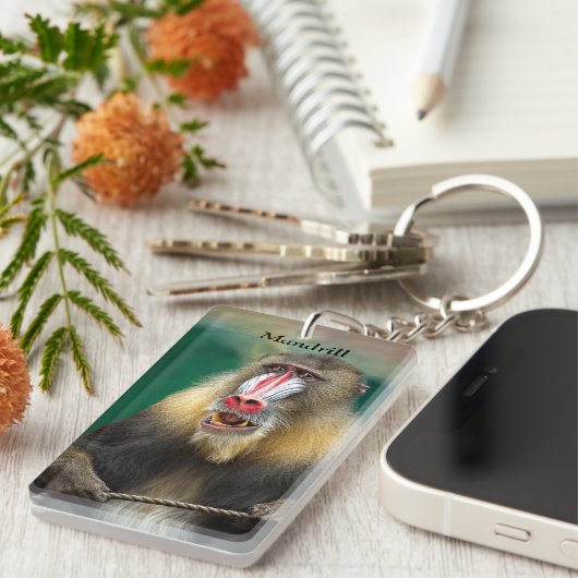 Mandrill, Afrikaanse aap Sleutelhanger (Voorkant Rechts)