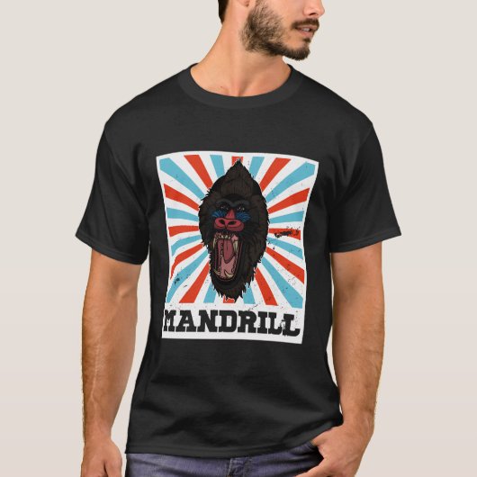 Mandrill Bioloog Primaat Afrika Leraar Mandrill T-shirt (Voorkant)