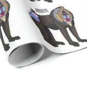 Mandrill cartoon illustratie cadeaupapier (Rol Hoek)