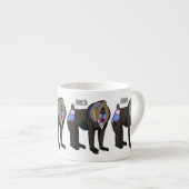 Mandrill cartoon illustratie espresso kop (Voorkant rechts)