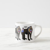 Mandrill cartoon illustratie espresso kop (Rechts)