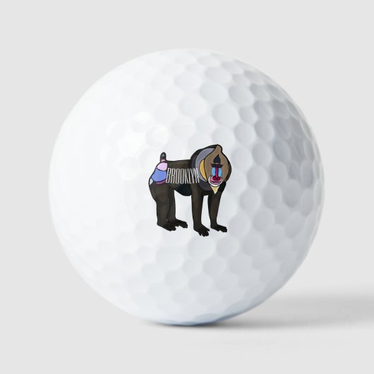 Mandrill cartoon illustratie golfballen (Voorkant)