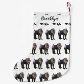 Mandrill cartoon illustratie kleine kerstsok (Achterkant)