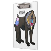 Mandrill cartoon illustratie klembord (Links)