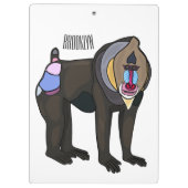 Mandrill cartoon illustratie klembord (Achterkant)
