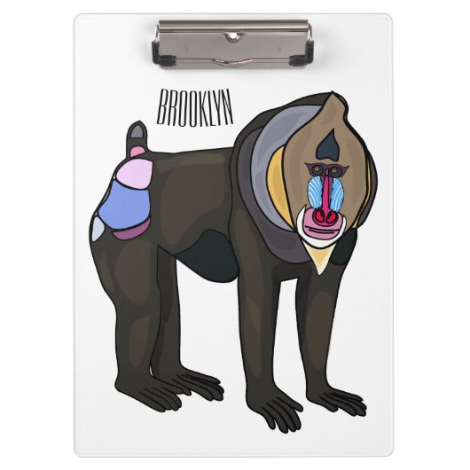 Mandrill cartoon illustratie klembord (Voorkant)