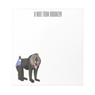 Mandrill cartoon illustratie notitieblok