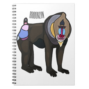 Mandrill cartoon illustratie notitieboek