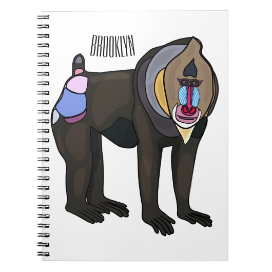Mandrill cartoon illustratie notitieboek (Voorkant)