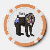 Mandrill cartoon illustratie poker chips (Achterkant)