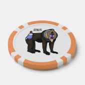 Mandrill cartoon illustratie poker chips (Enkel)