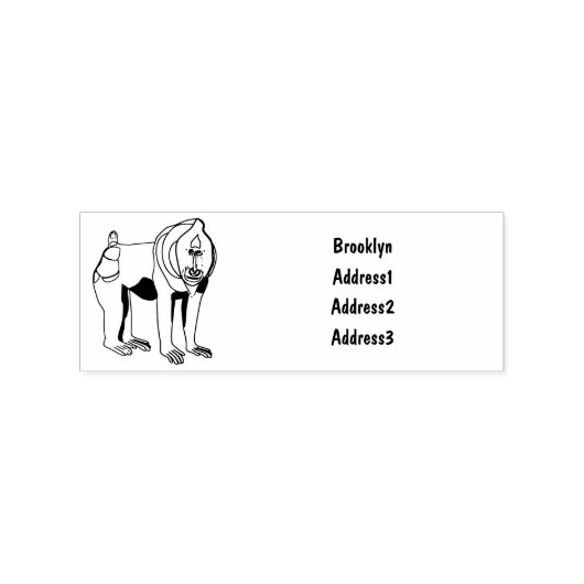 Mandrill cartoon illustratie rubberstempel (Afrduk)