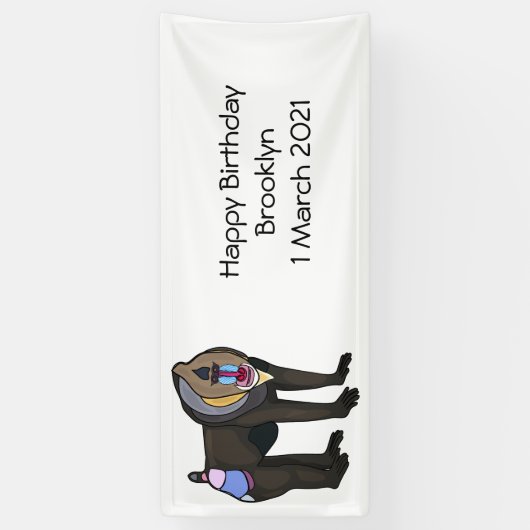 Mandrill cartoon illustratie spandoek (Verticaal)