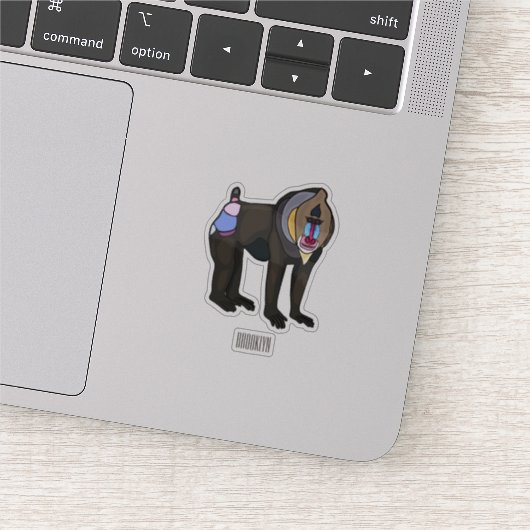 Mandrill cartoon illustratie sticker (Detail)