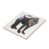 Mandrill cartoon illustratie tegeltje (Zijkant)