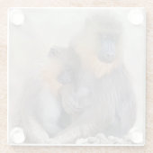 Mandrill en jonge glas onderzetter (Achterkant)