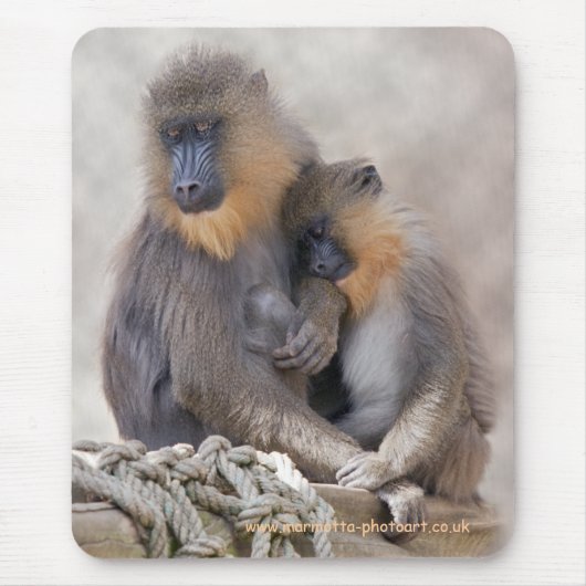 Mandrill en Jonge Mousemat Muismat (Voorkant)