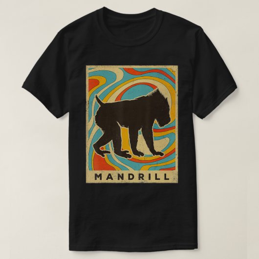  Mandrill Lover Animal Retro Style T-shirt (Design voorkant)