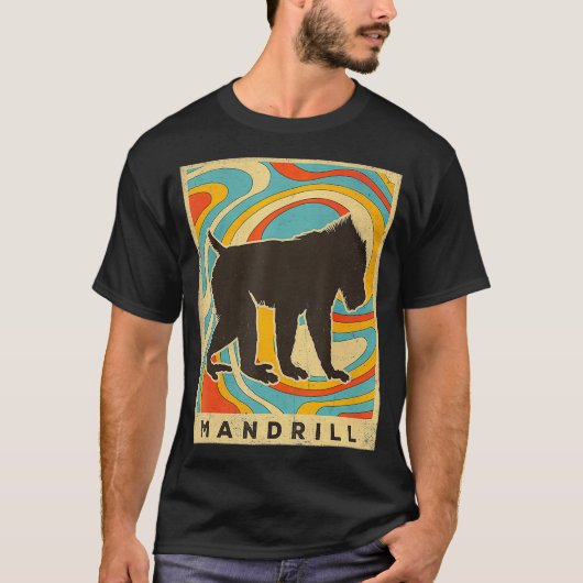 Mandrill Lover Animal Retro Style T-shirt (Voorkant)