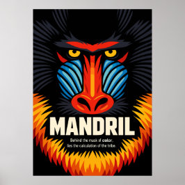 Mandrill Masker Kleur Illustratie Poster
