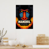 Mandrill Masker Kleur Illustratie Poster (Keuken)