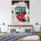 Mandrill Monkey Stretched Canvas Print (Insitu (Slaapkamer))